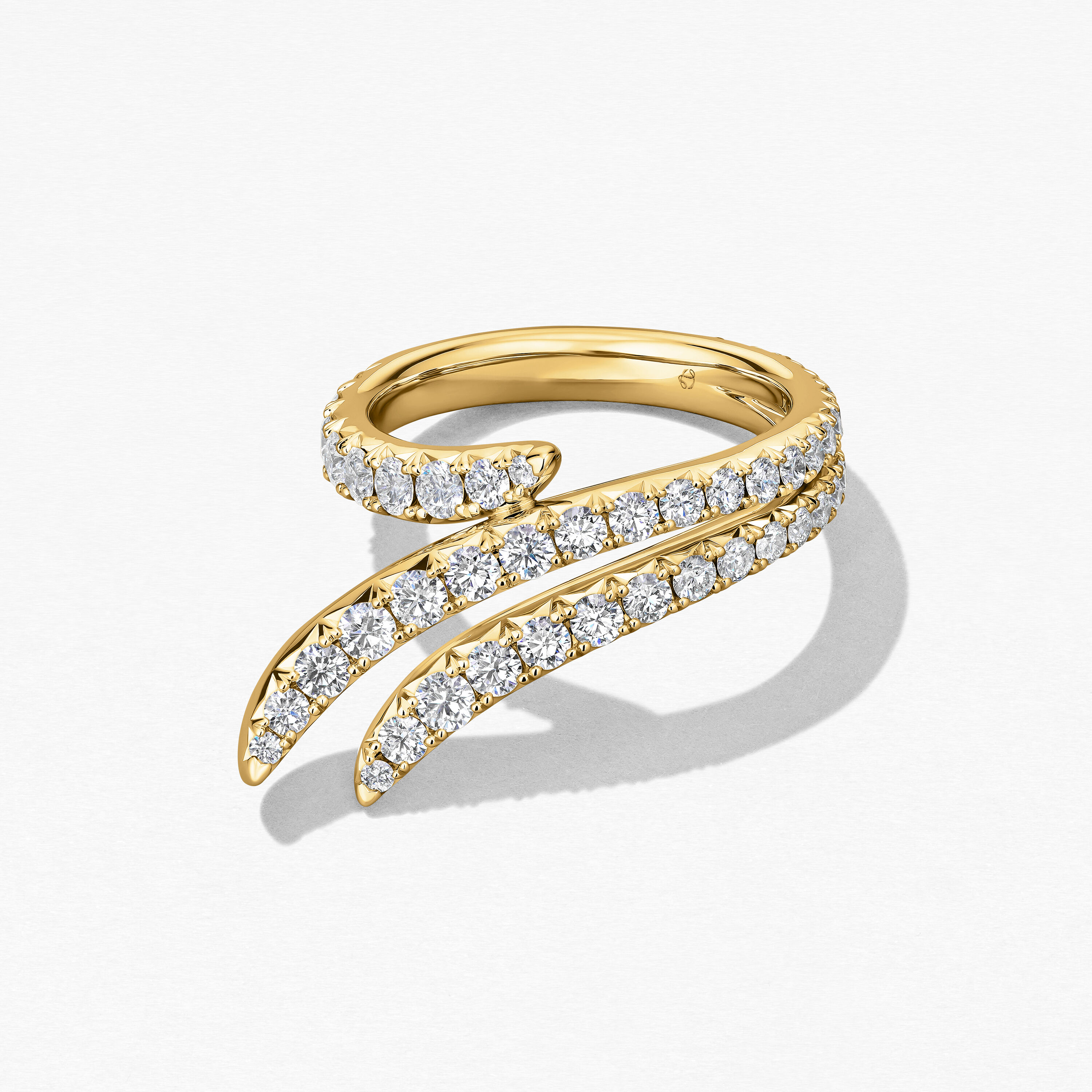 Vela Triple Row Pav&eacute; Ring, 18K Yellow Gold, large