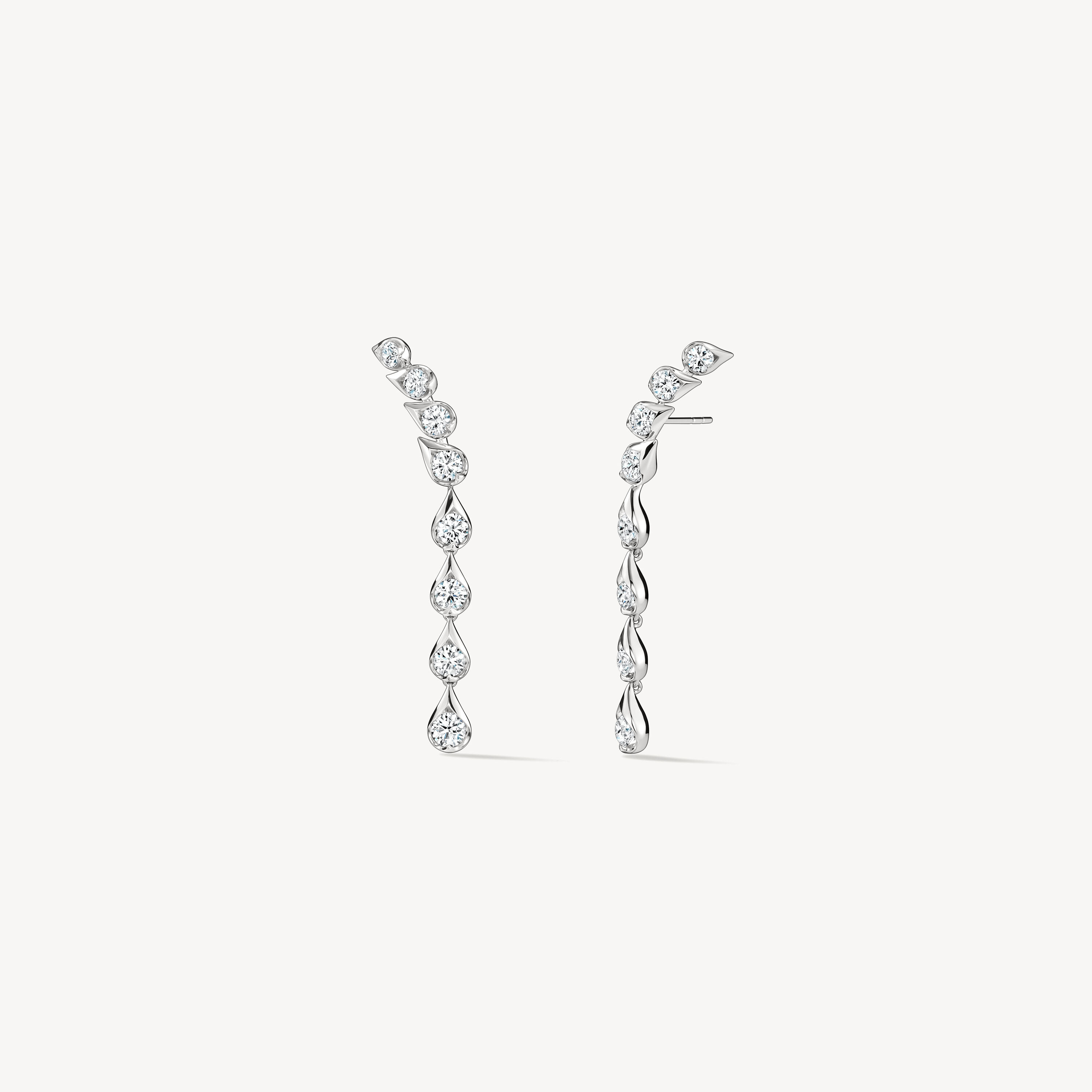 LU DROPLET STILETTO EARRINGS, SMALL, 18K White Gold, large