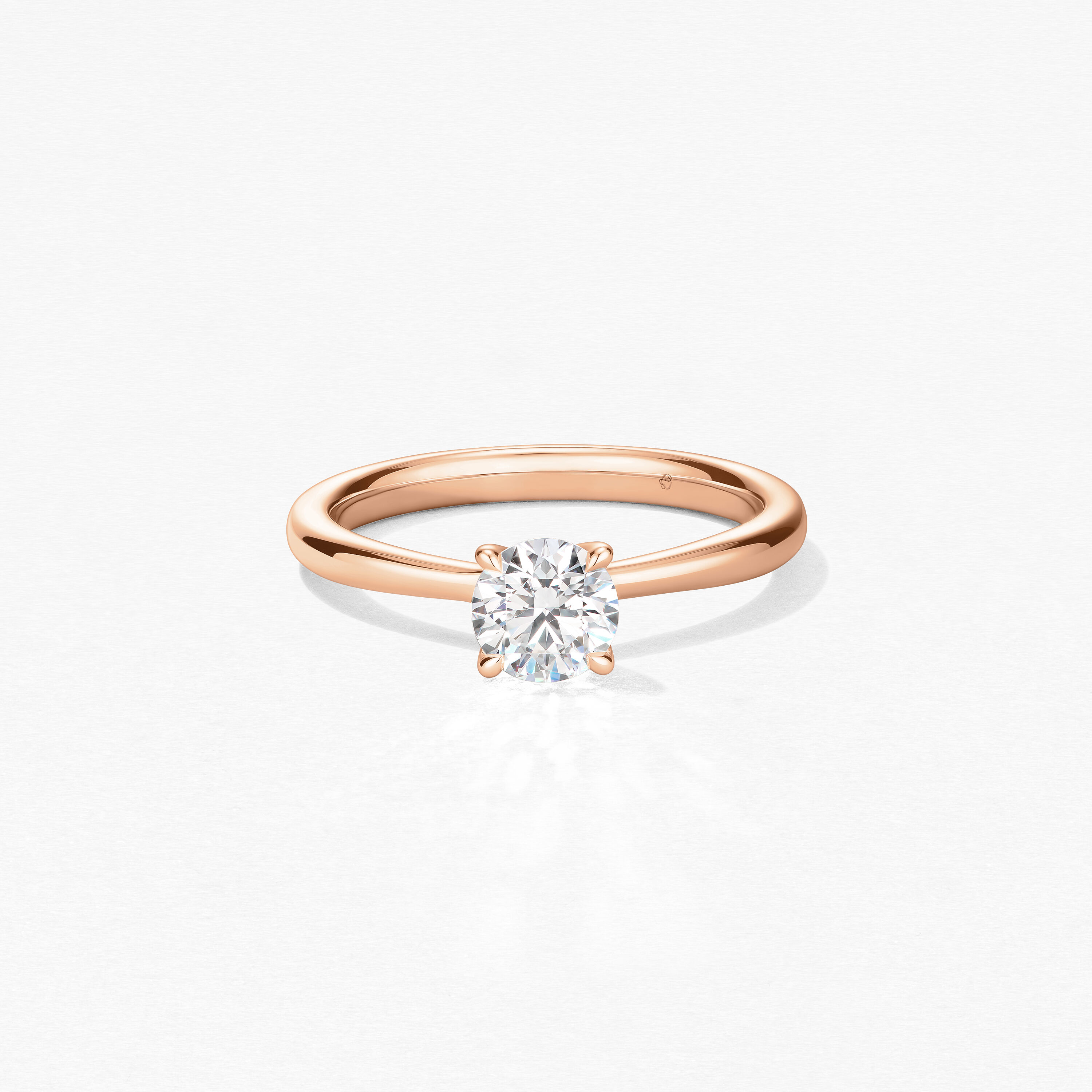 Vela Solitaire Ring, 18K Rose Gold, large