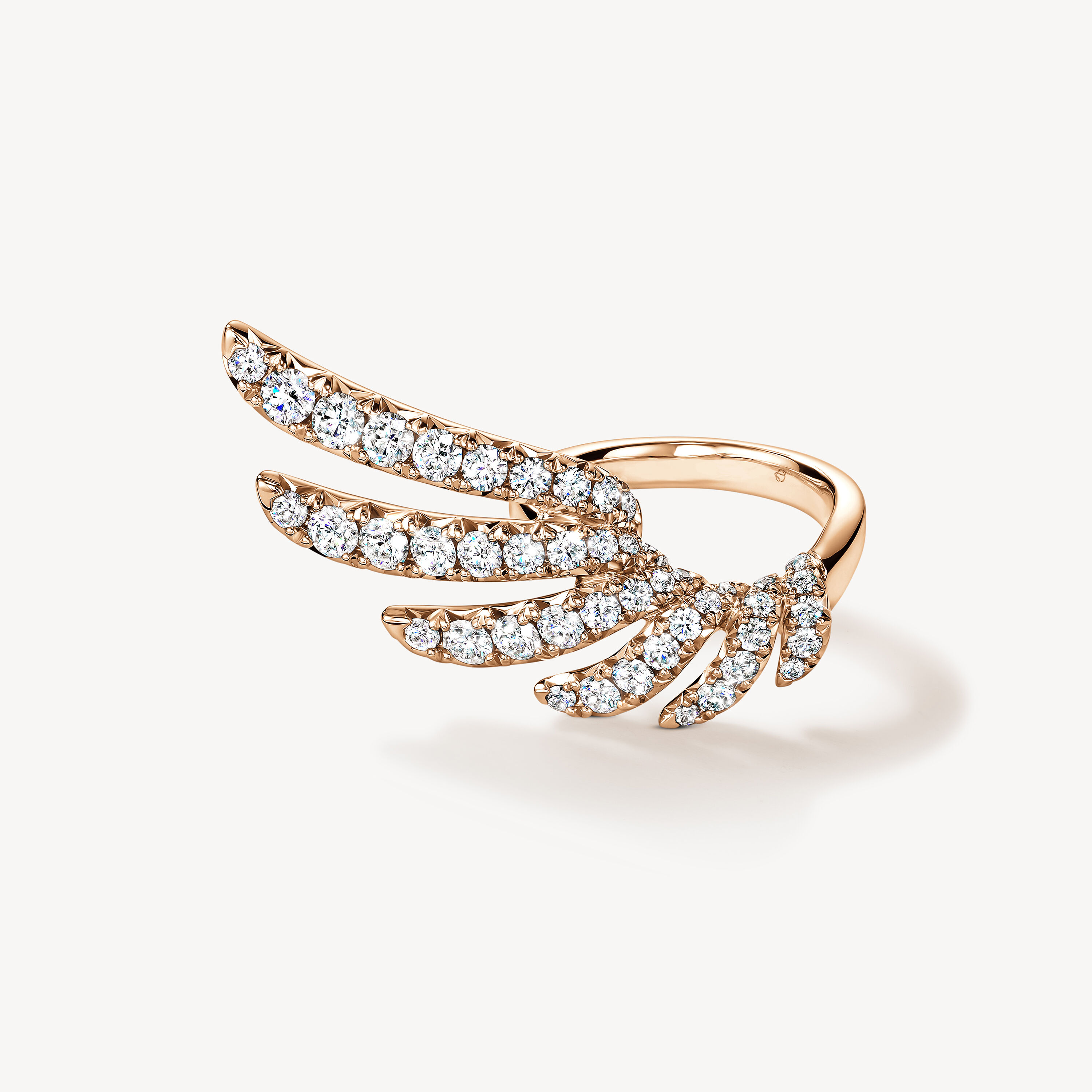 VELA French Cut Pav&eacute; Diamond Wrap Ring, 18K Rose Gold, large