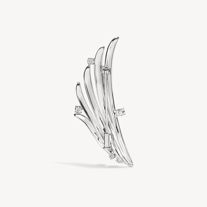 VELA French Cut Pavé Diamond Brooch, 18K White Gold VELA French Cut Pavé Diamond Brooch, 18K White Gold, large
