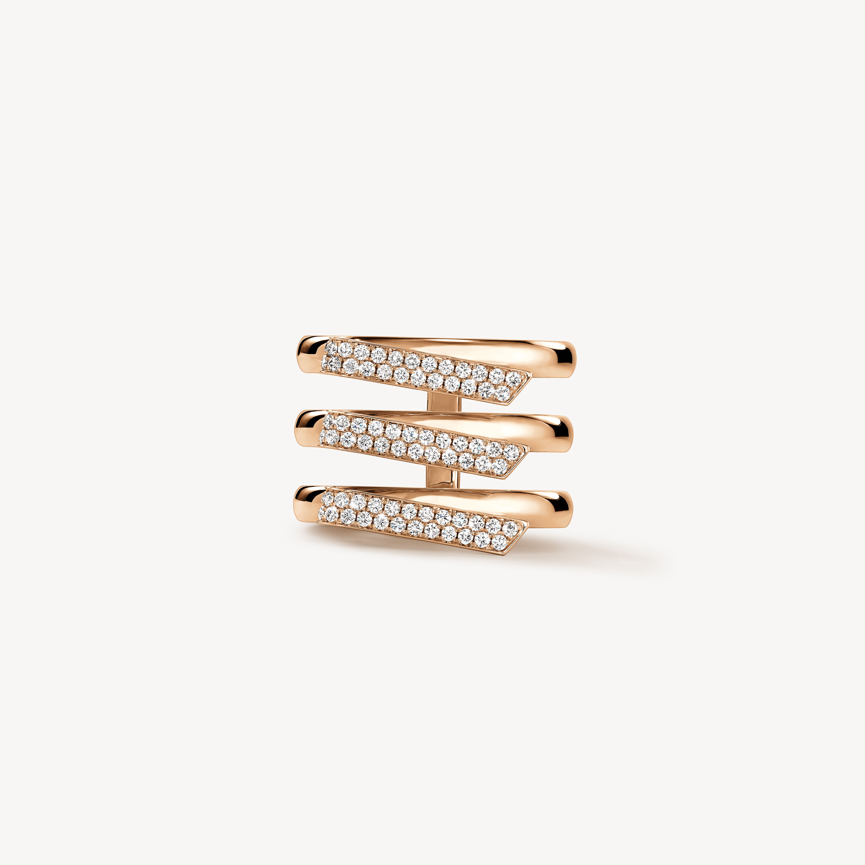 INSIDE/OUT Diamond Trio Band, 18K Rose Gold, large