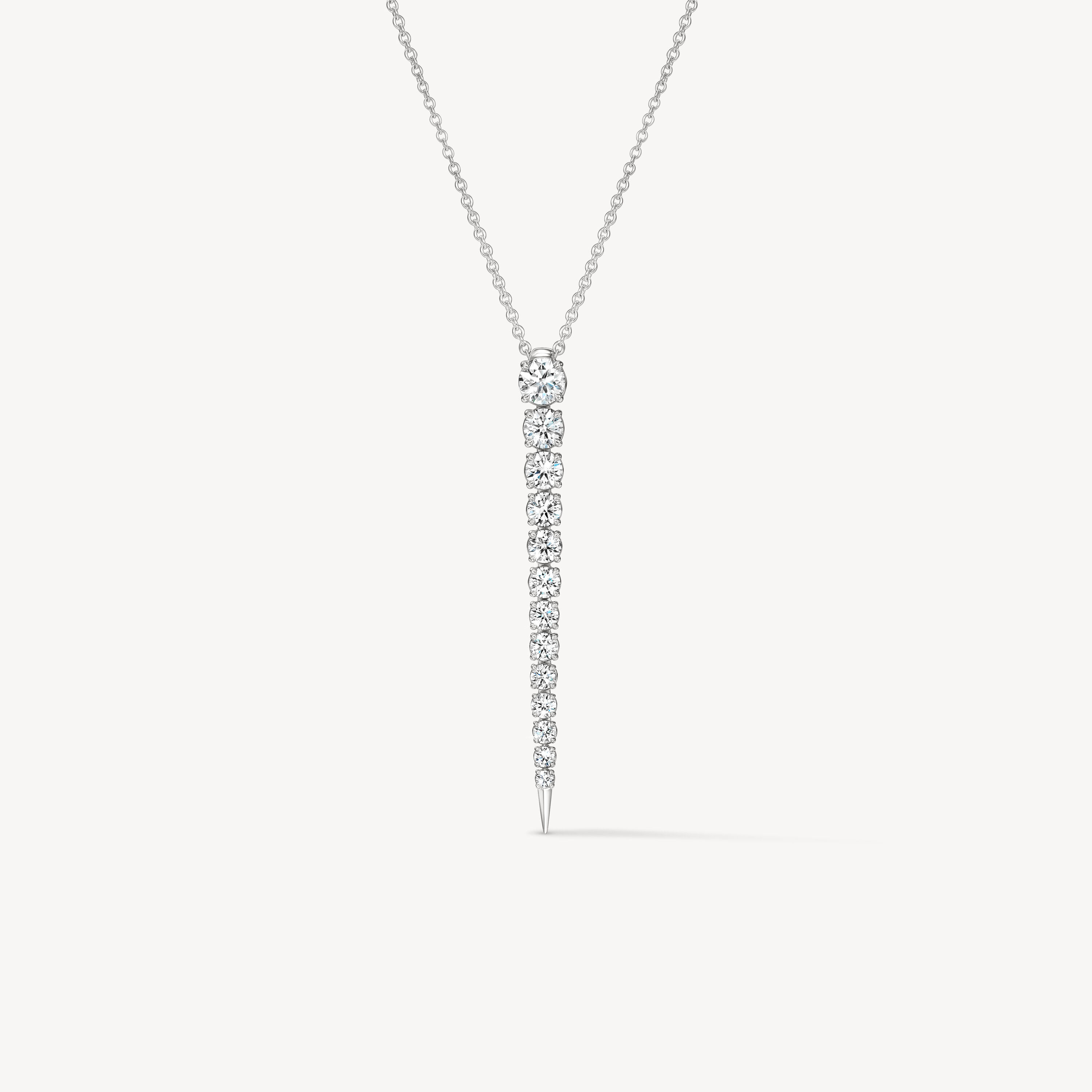 Icicle Diamond Pendant Necklace, 18K White Gold, large