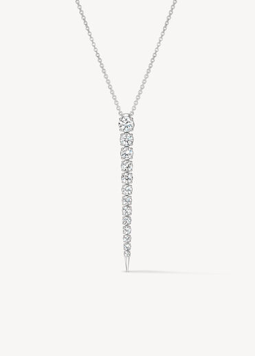 Icicle Diamond Pendant Necklace, 18K White Gold Icicle Diamond Pendant Necklace, 18K White Gold, large