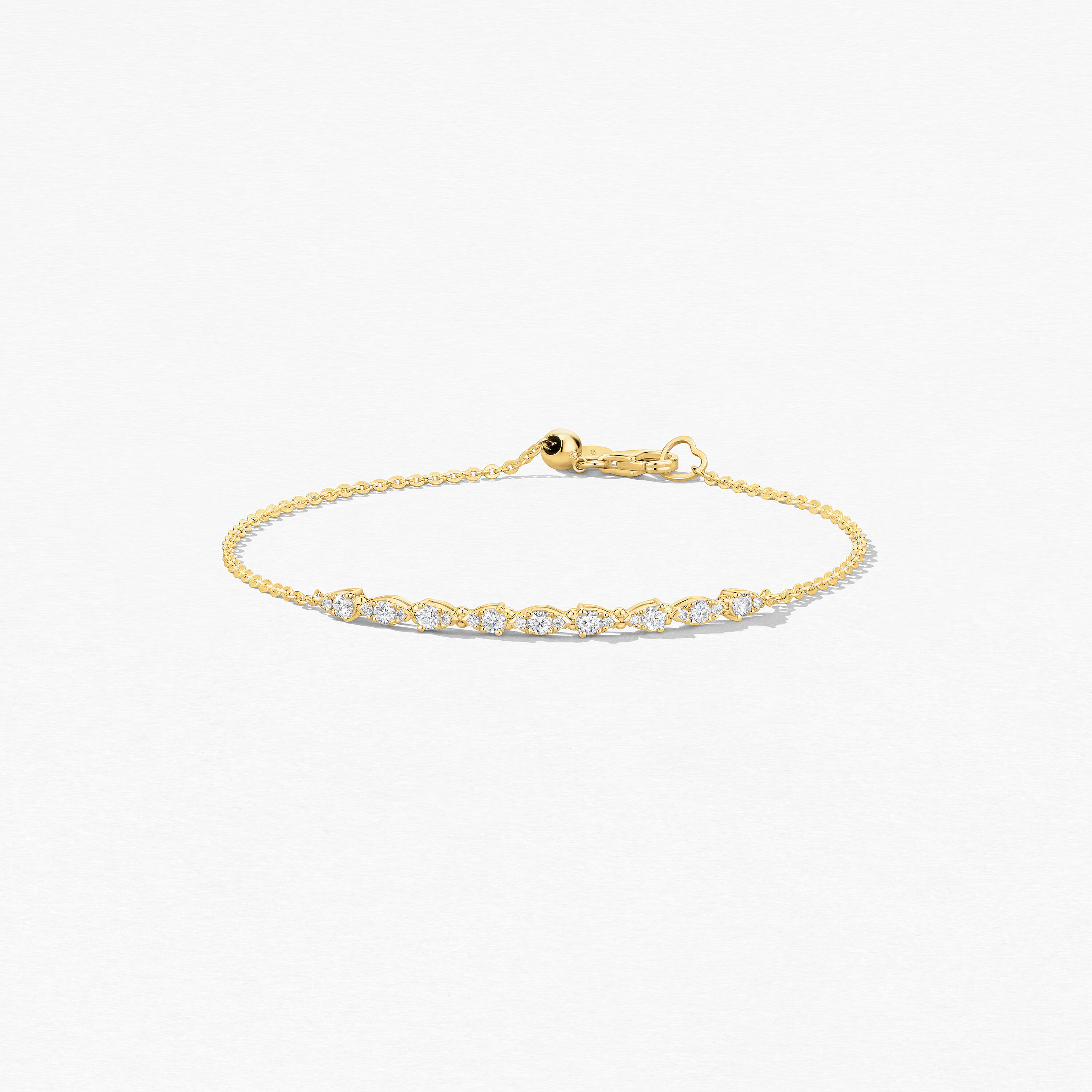 Aerial Dewdrop Bracelet, 18K Yellow Gold, large