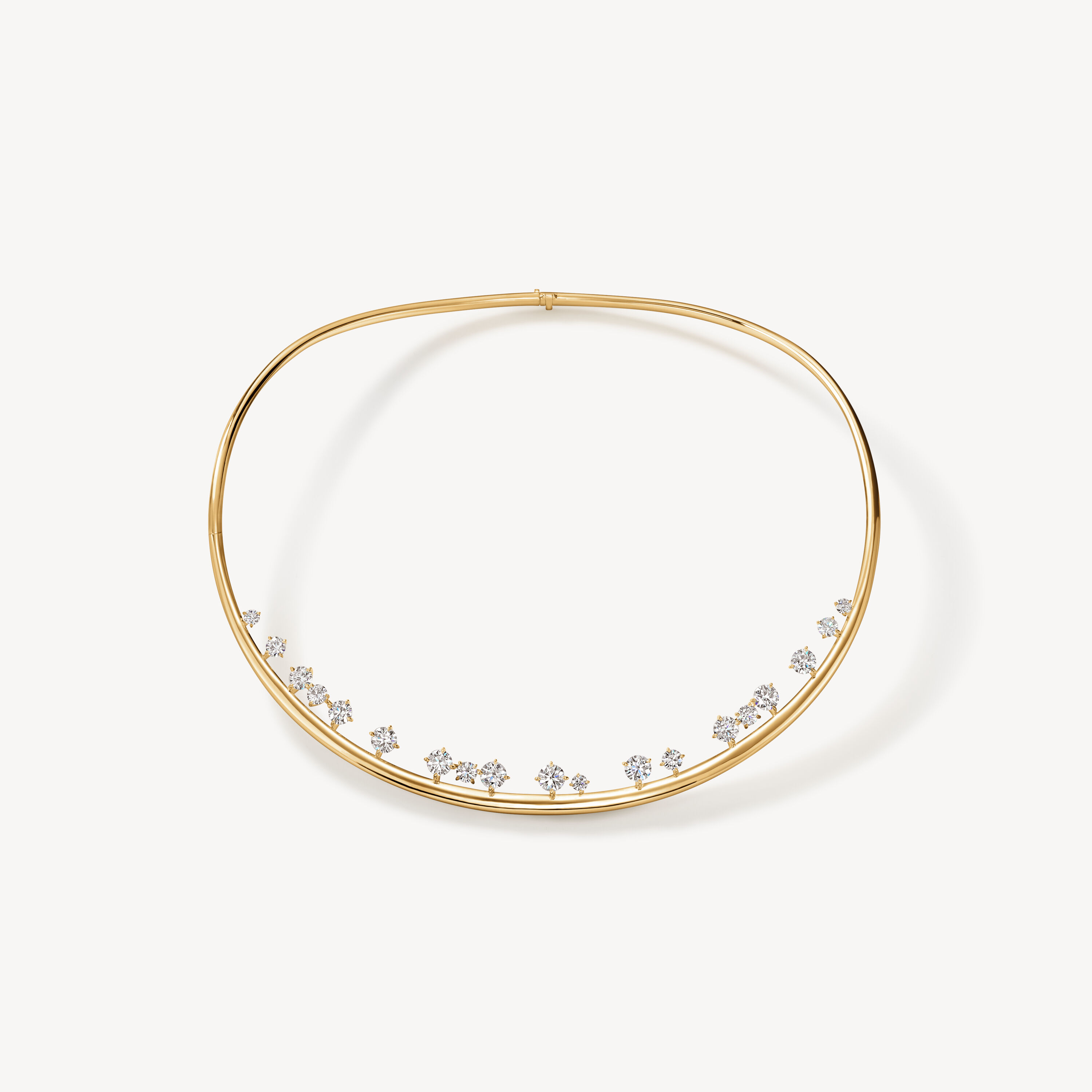 Barre Floating Diamond Choker, 18K Yellow Gold, large