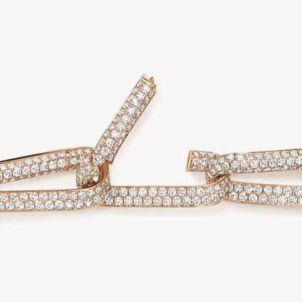 INSIDE/OUT Pav&eacute; Link Bracelet, 18K Rose Gold, large