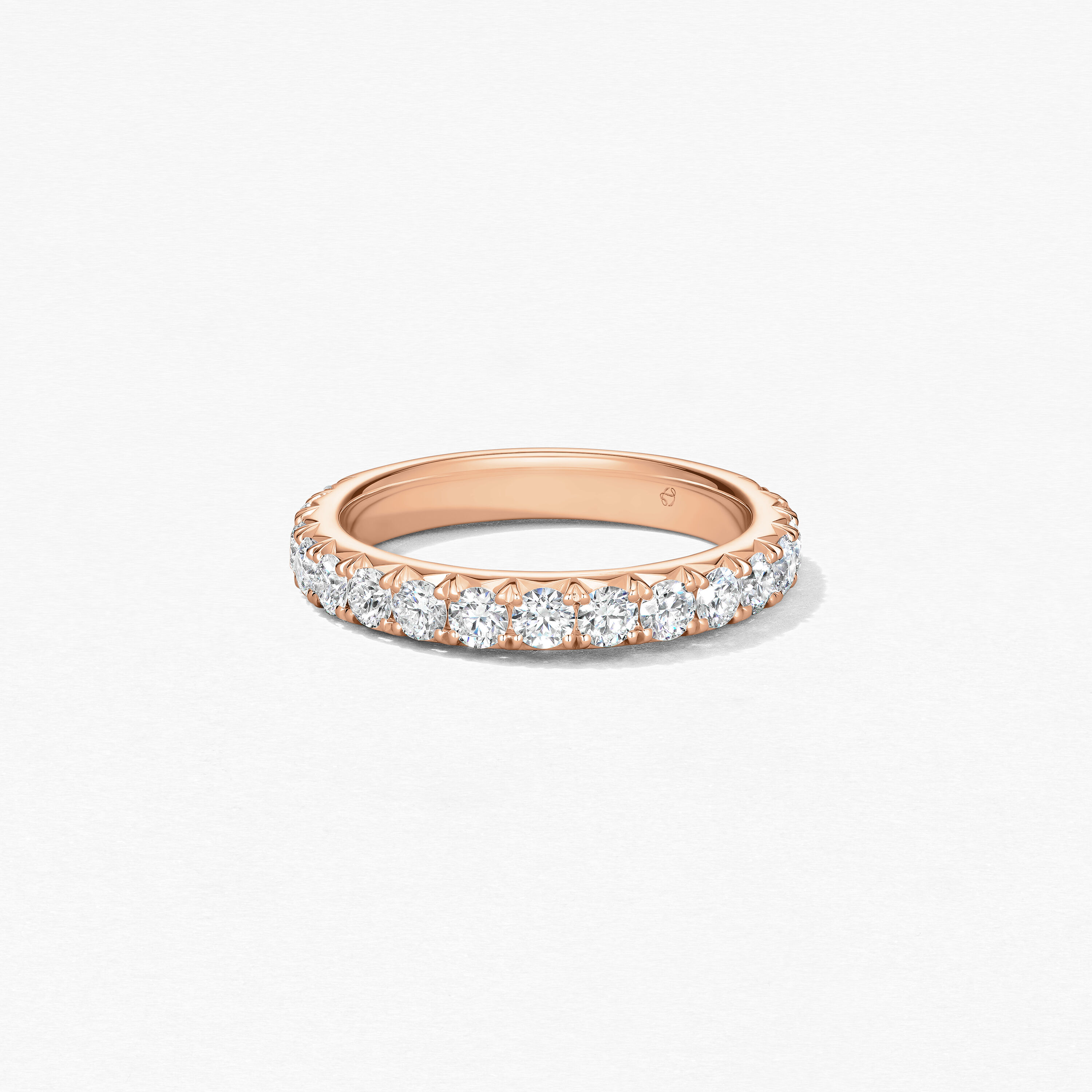 Vela French Cut Pav&eacute; Band, 18K Rose Gold, large