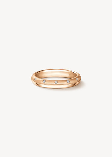 LOVE Satin Finish Multi-Diamond Band, 18K Rose Gold LOVE Satin Finish Multi-Diamond Band, 18K Rose Gold, large