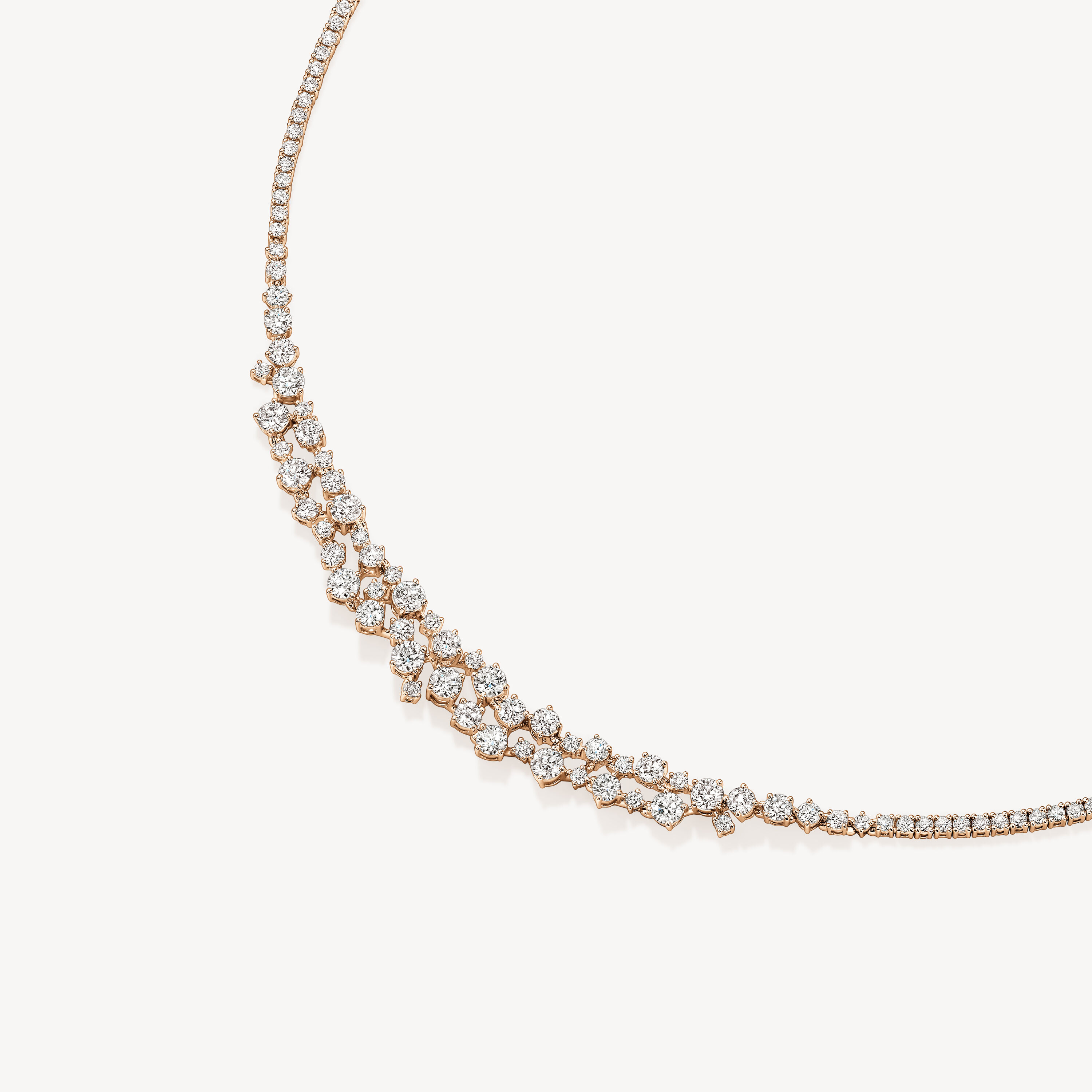 Starlight Diamond Necklace, 18K Rose Gold, large