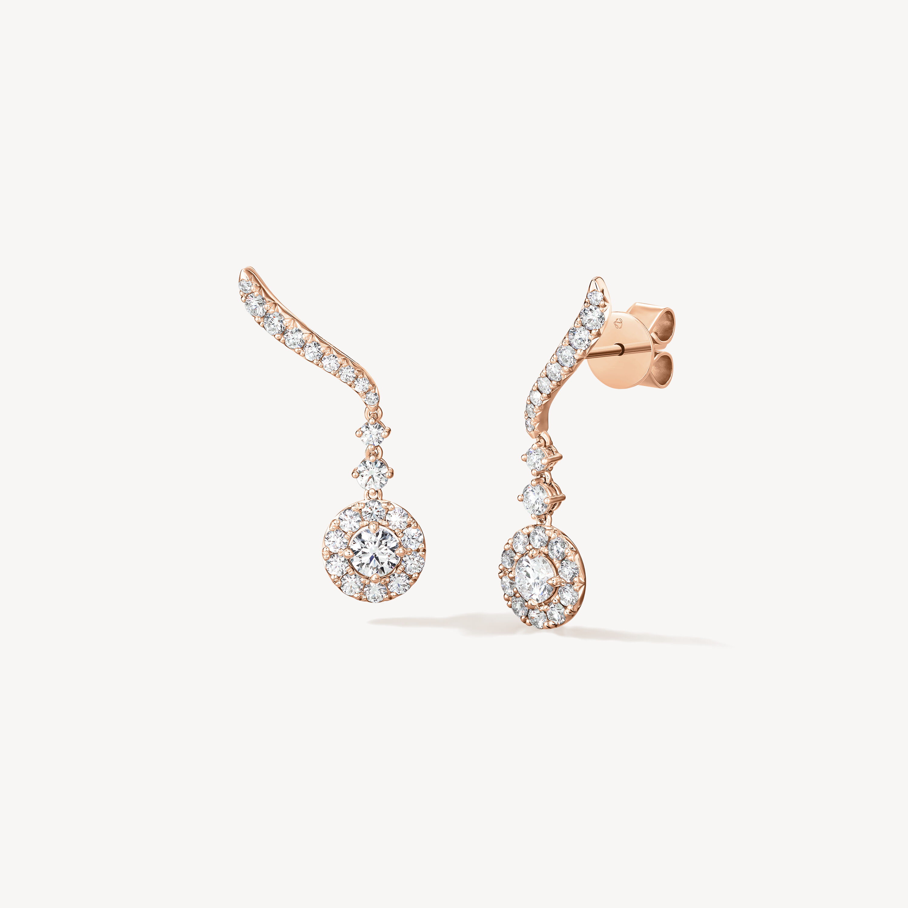 VELA Drop Earring, 18K Rose Gold, large