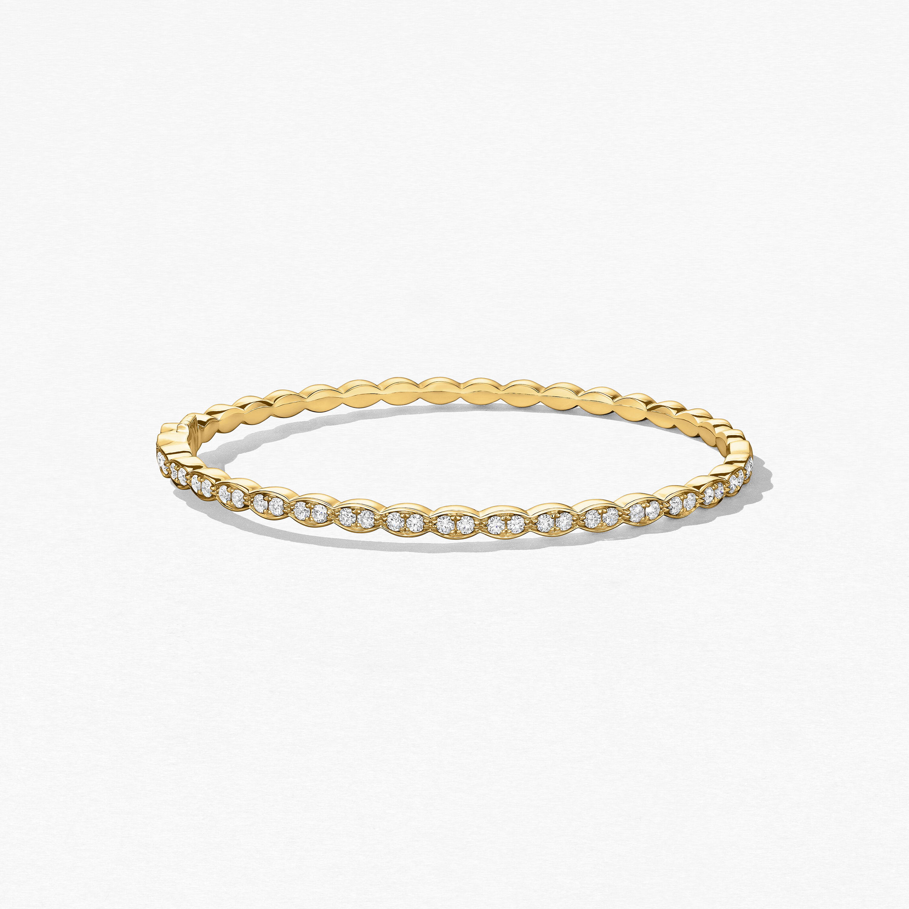 Lorelei Floral Diamond Bangle, 18K Yellow Gold, large