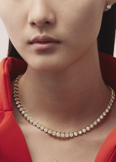 LU Droplet Uniform Necklace, 18K White Gold LU Droplet Uniform Necklace, 18K White Gold, large