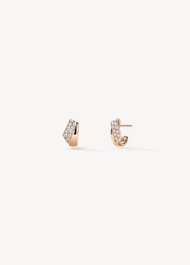 INSIDE/OUT Diamond Flip Huggies, 18K Rose Gold INSIDE/OUT Diamond Flip Huggies, 18K Rose Gold, large