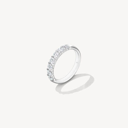 Signature 7 Stone Band, 18K White Gold, large