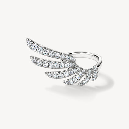 VELA French Cut Pavé Diamond Wrap Ring, 18K White Gold VELA French Cut Pavé Diamond Wrap Ring, 18K White Gold, large