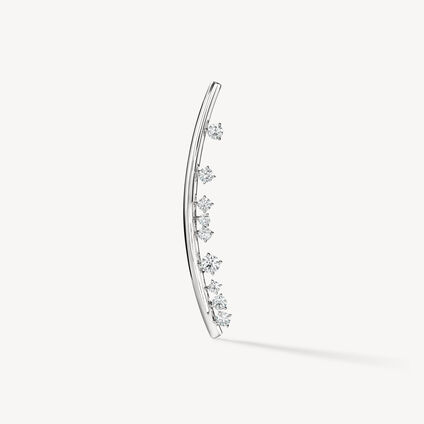 Barre Floating Diamond Brooch, 18K White Gold Barre Floating Diamond Brooch, 18K White Gold, large
