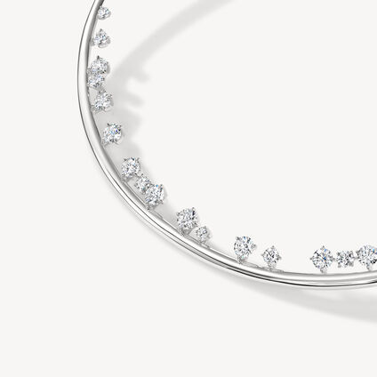 BARRE Floating Diamond Choker , 18K White Gold, large