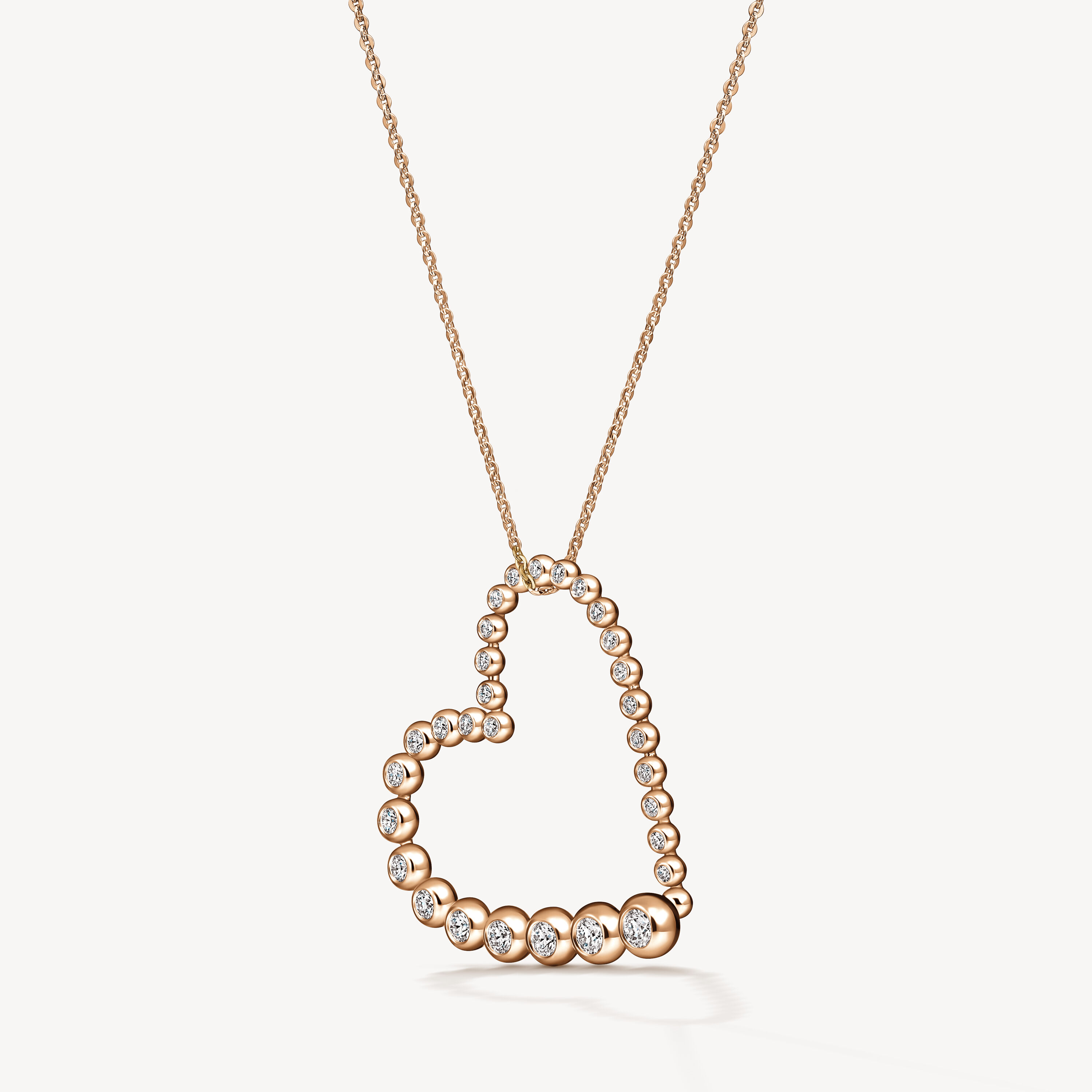 DREAM HEART PENDANT NECKLACE - LARGE, 18K Rose Gold, large