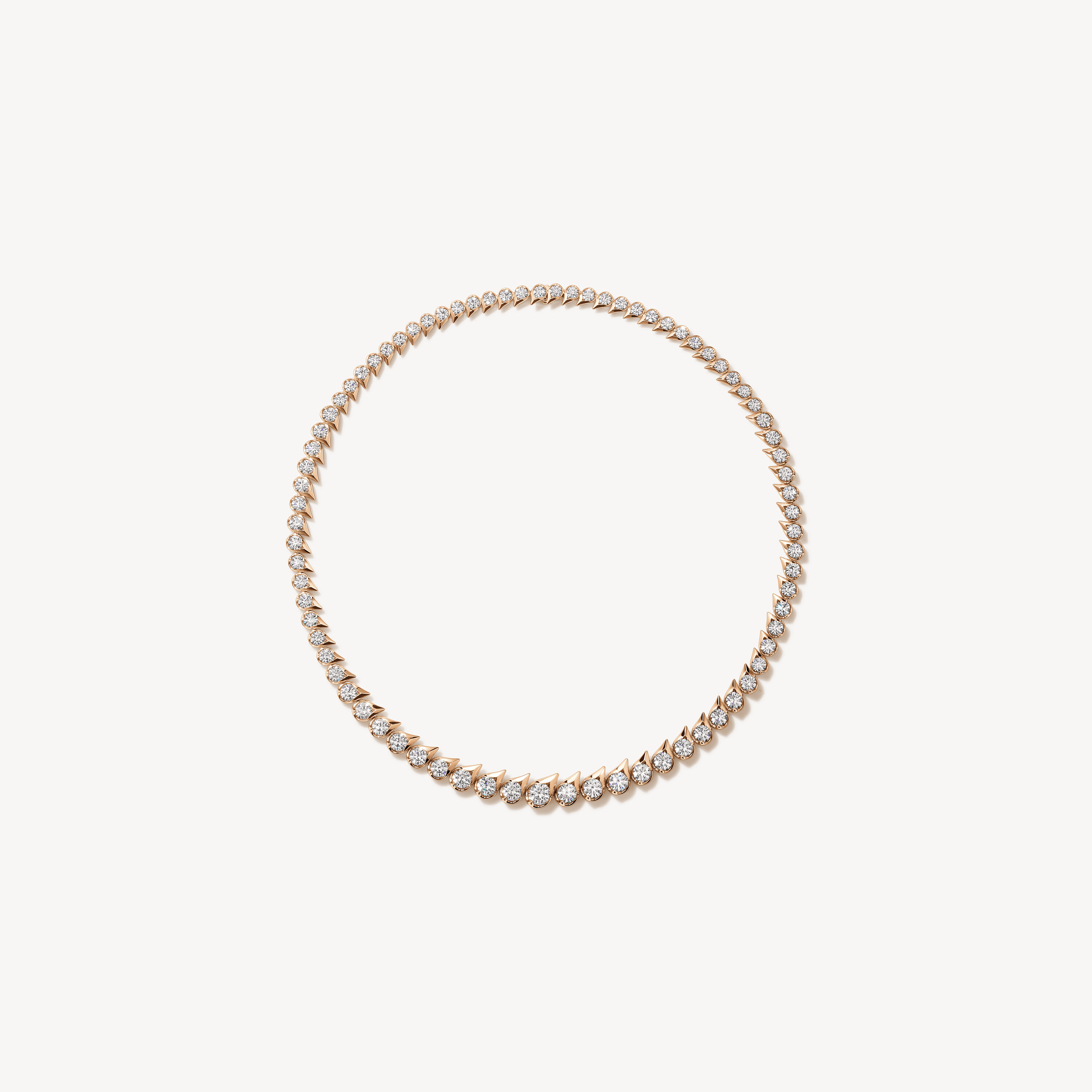 LU Droplet Graduated Necklace, 18K Rose Gold, large