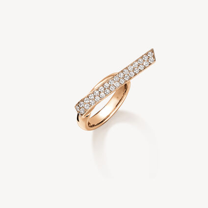 INSIDE/OUT Elongated Diamond Flip Ring, 18K Rose Gold, large