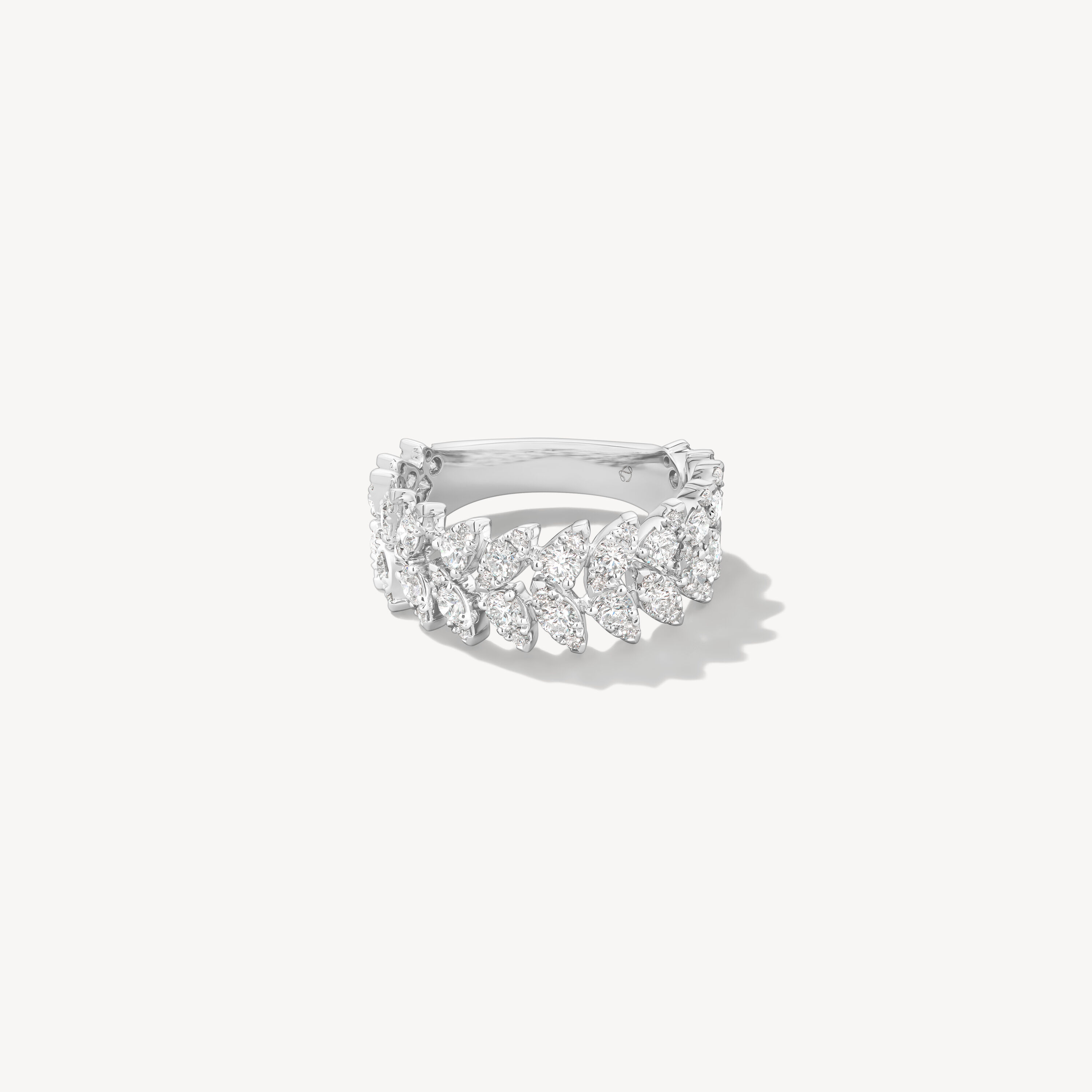 Aerial Double Dewdrop Ring, 18K White Gold, large