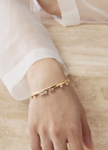 Barre Floating Diamond Bangle, 18K White Gold Barre Floating Diamond Bangle, 18K White Gold, large