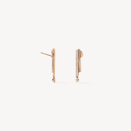 INSIDE/OUT Diamond Stiletto Flip Petite Earrings, 18K Rose Gold, large