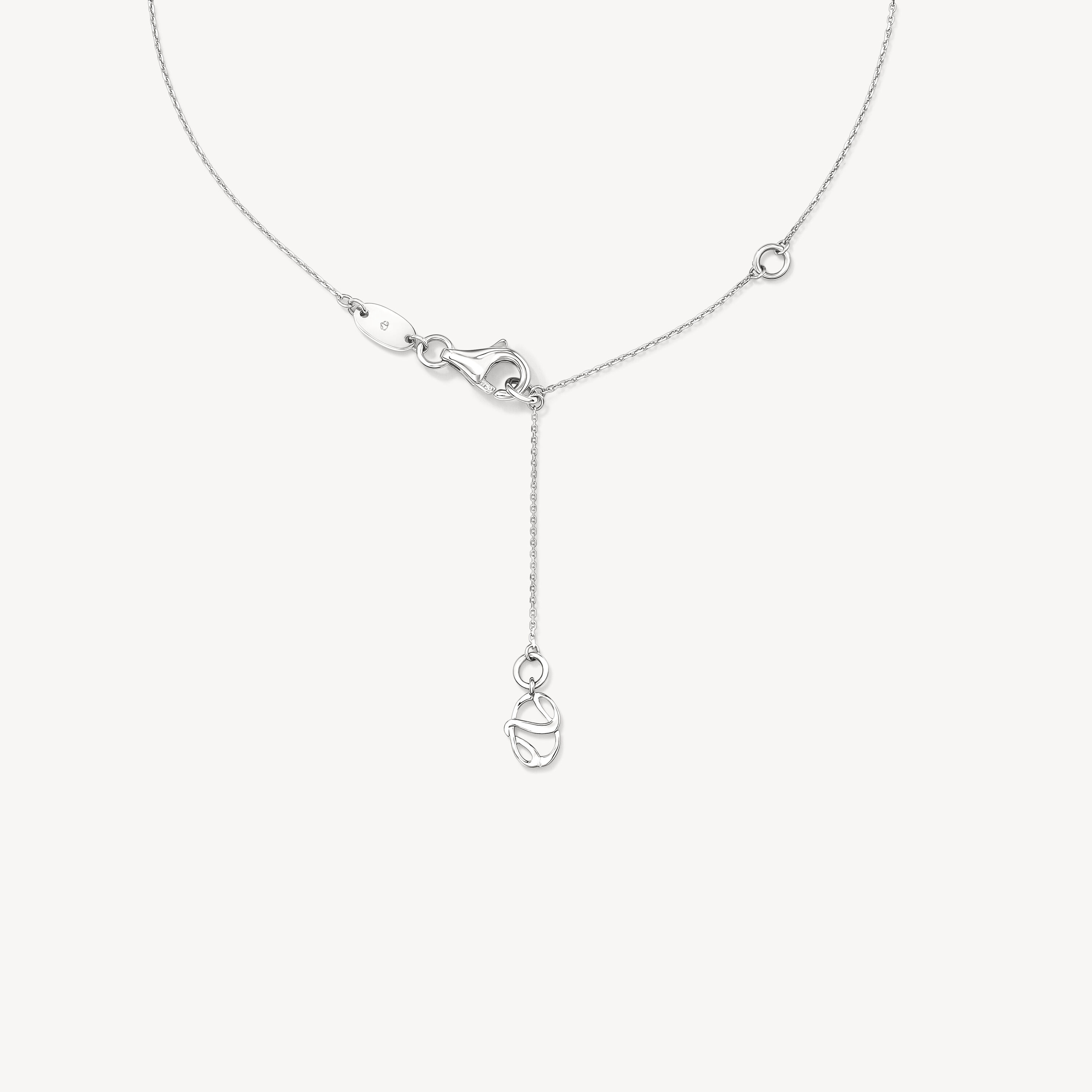 Charmed Half Moon Pendant Necklace, 18K White Gold, large