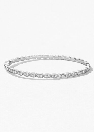 Lorelei Floral Diamond Bangle, 18K White Gold Lorelei Floral Diamond Bangle, 18K White Gold, large