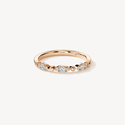 HOF Beaded Regal Band, 18K Rose Gold, large