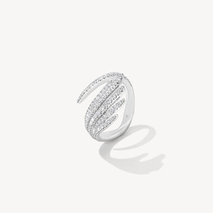 VELA Cocktail Ring, 18K White Gold, large