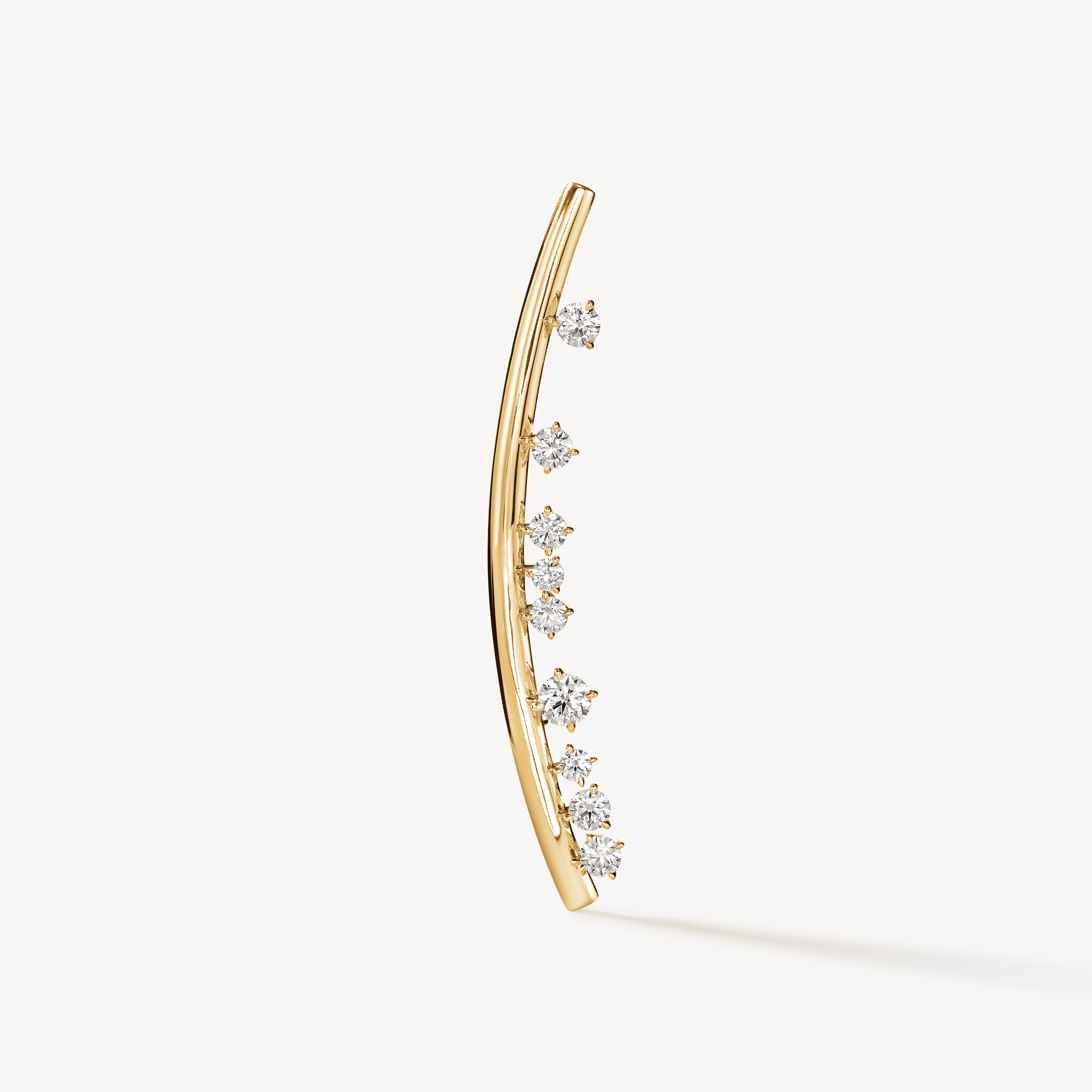 BARRE Floating Diamond Brooch, 18K Yellow Gold, large