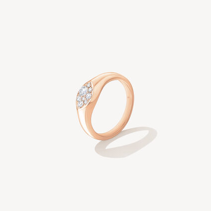 Tessa Navette Signet Ring, 18K Rose Gold, large
