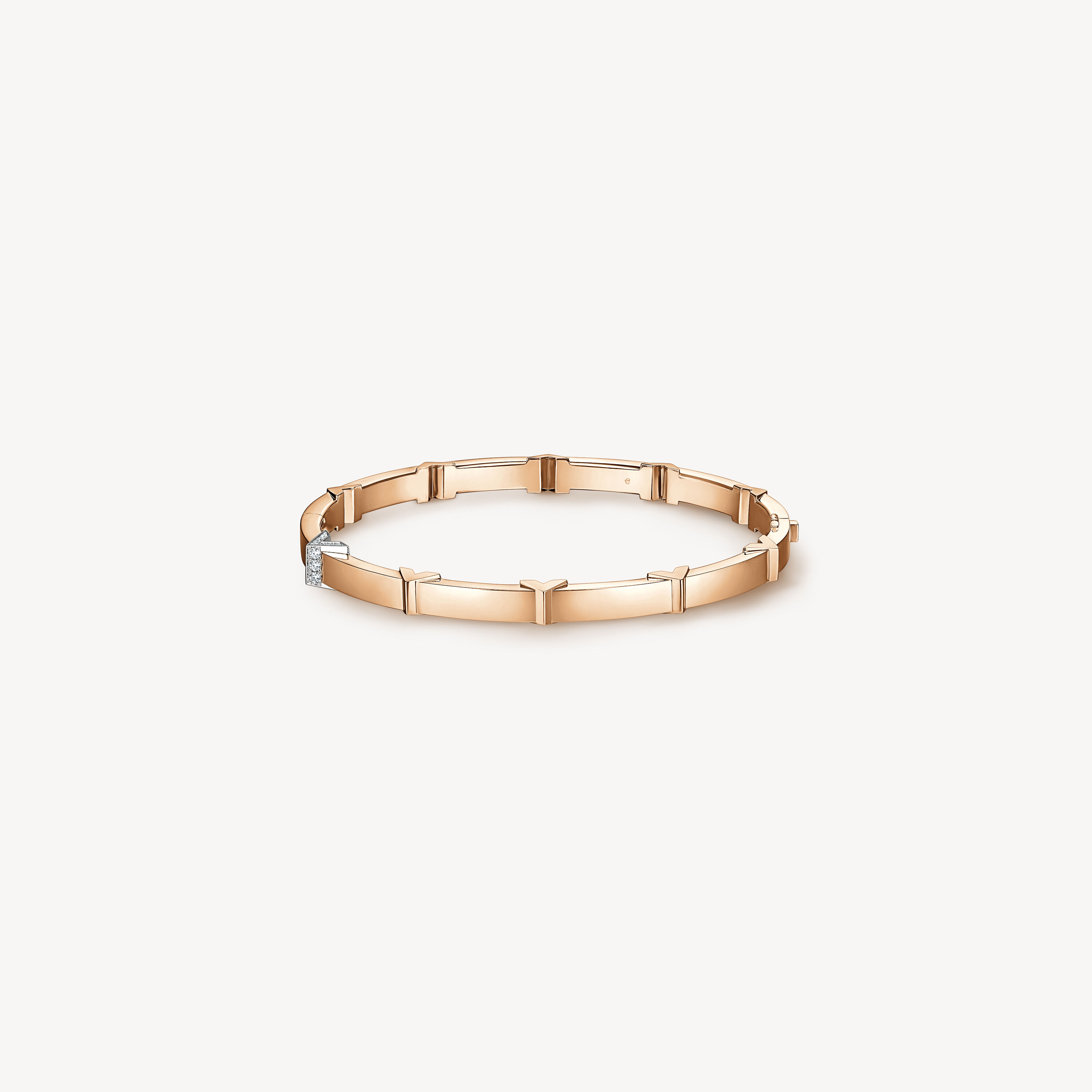 Copley Architectural Bangle, 18K White Gold & Rose Gold, large