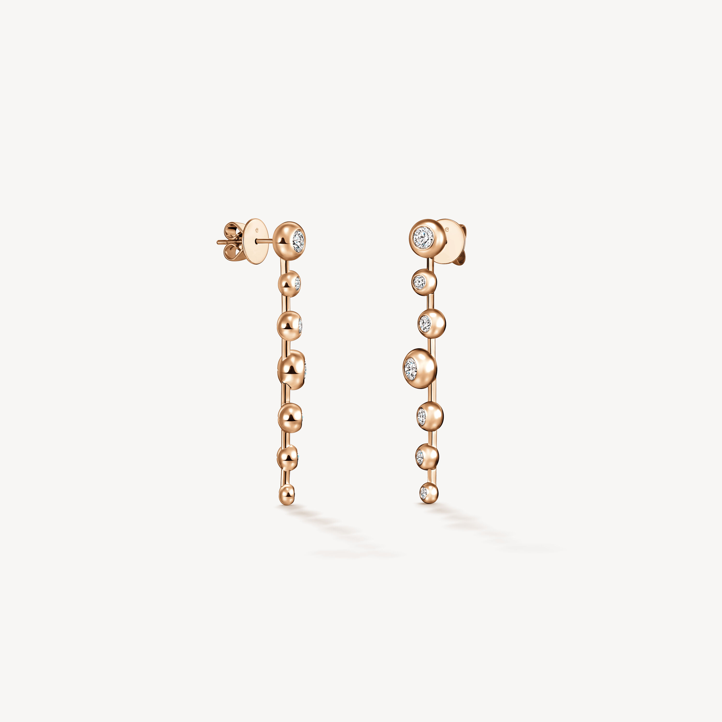 DREAM FLOATING STILETTO EARRINGS, 18K Rose Gold, large