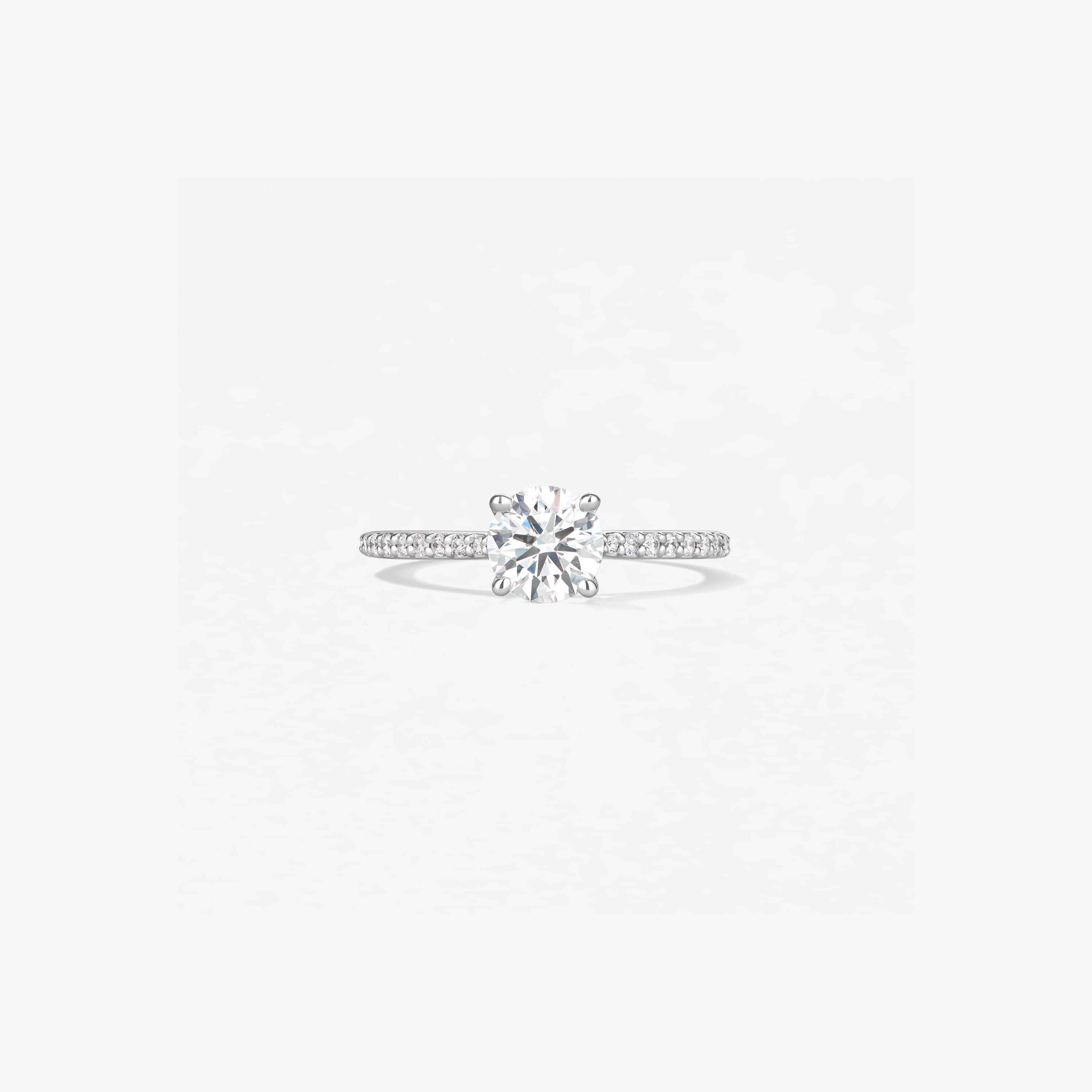 Camilla HOF Engagement Ring with Diamond Band, Platinum, large