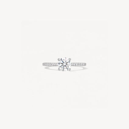 Camilla HOF Engagement Ring with Diamond Band, Platinum, large