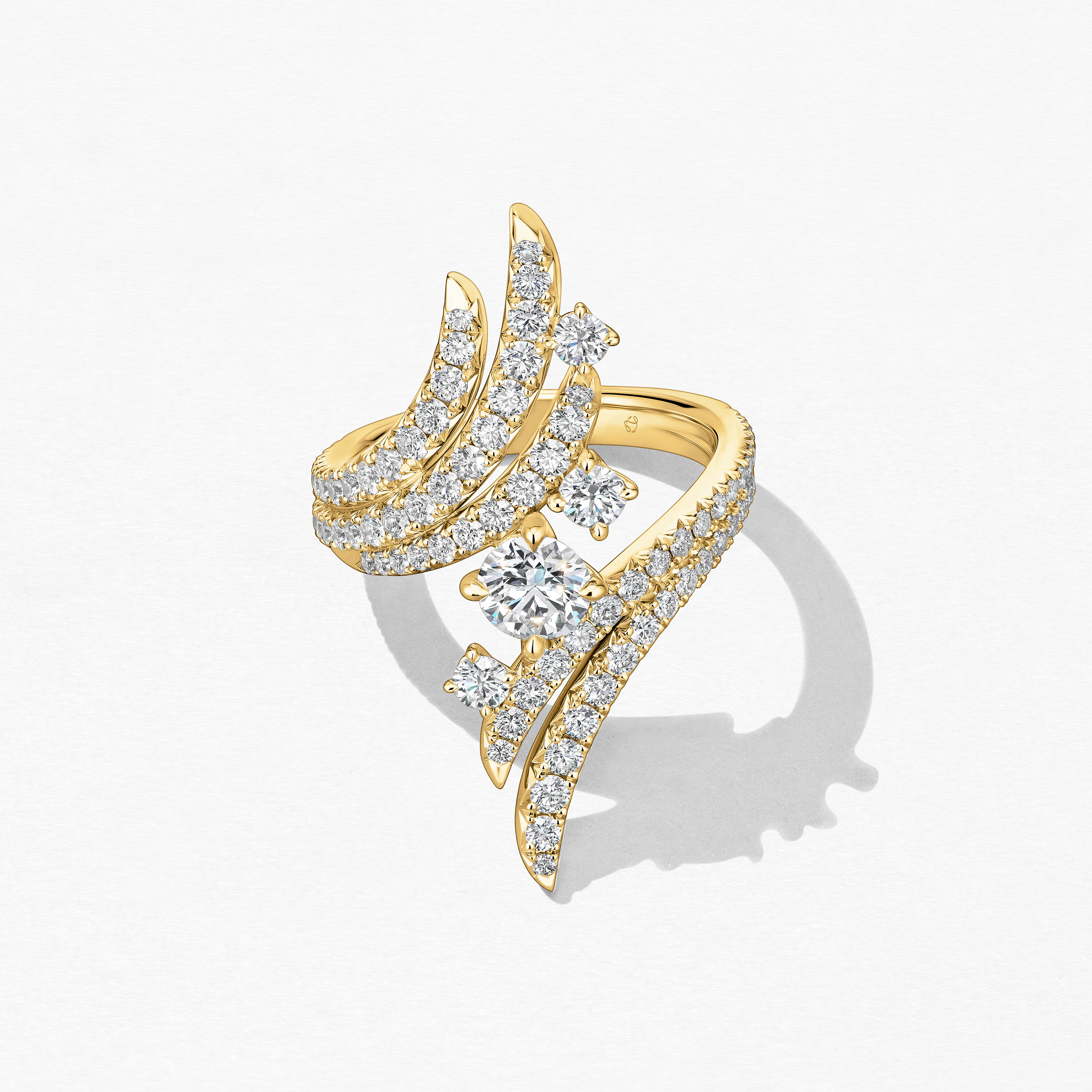 Vela Bypass Cocktail Ring, 18K Yellow Gold, large