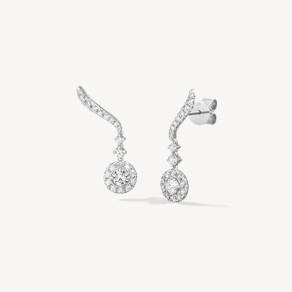 VELA Drop Earring, 18K White Gold, large