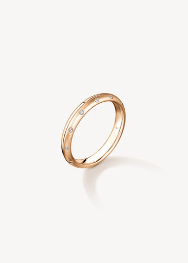 LOVE Satin Finish Multi-Diamond Band, 18K Rose Gold LOVE Satin Finish Multi-Diamond Band, 18K Rose Gold, large