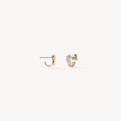 INSIDE/OUT Diamond Flip Huggies, 18K Rose Gold, large