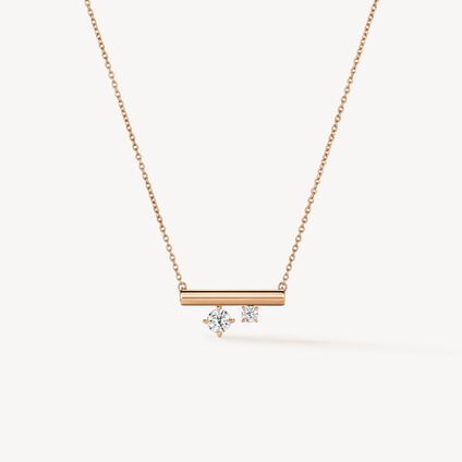 BARRE Mini Floating Diamond Pendant Necklace, 18K Rose Gold, large