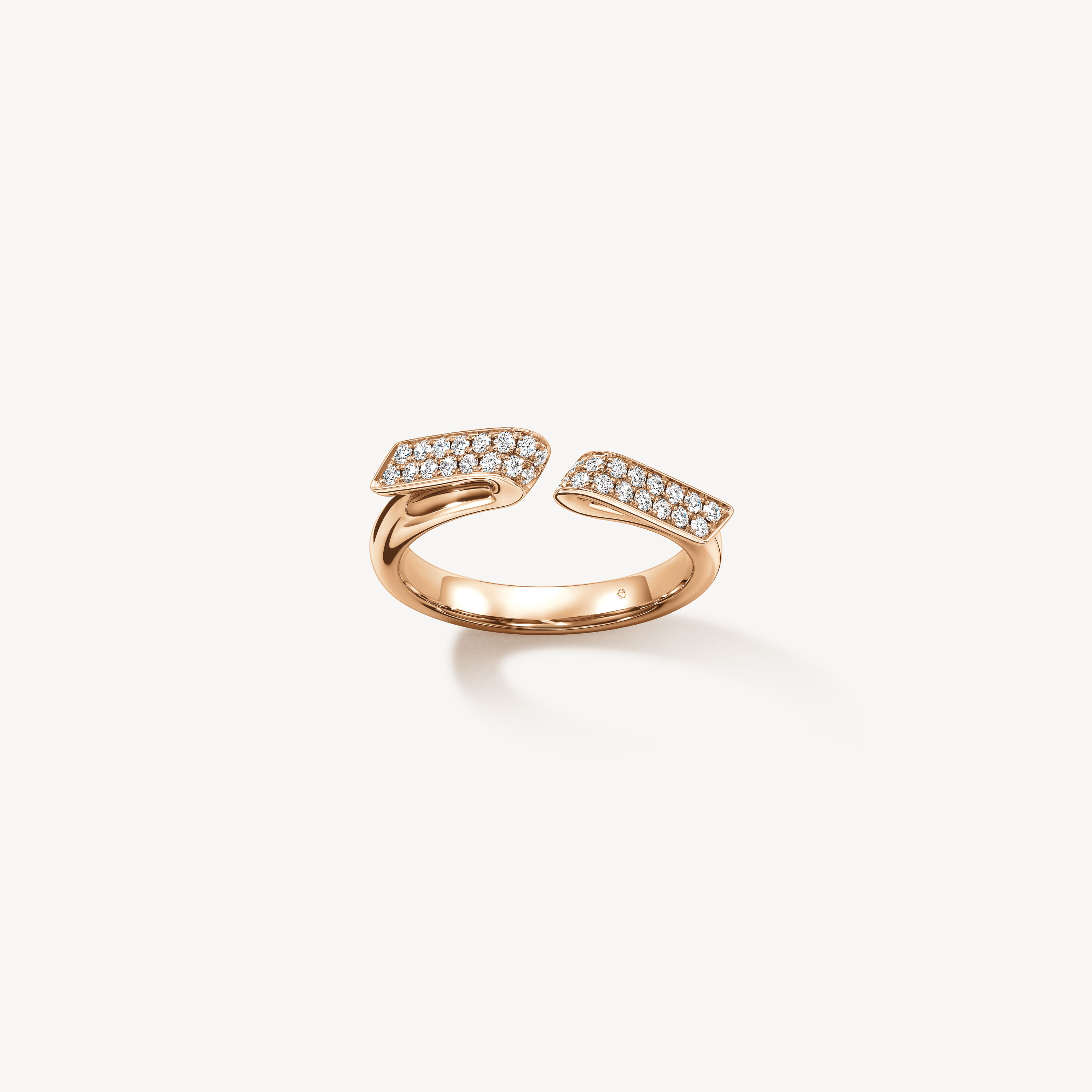 INSIDE/OUT Diamond Flip Open Ring, 18K Rose Gold, large
