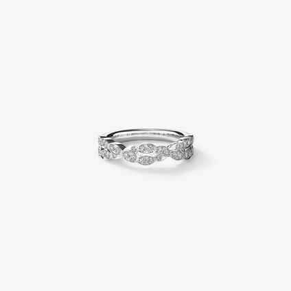 Lorelei Double Diamond Twisted Ring, 18K White Gold, large