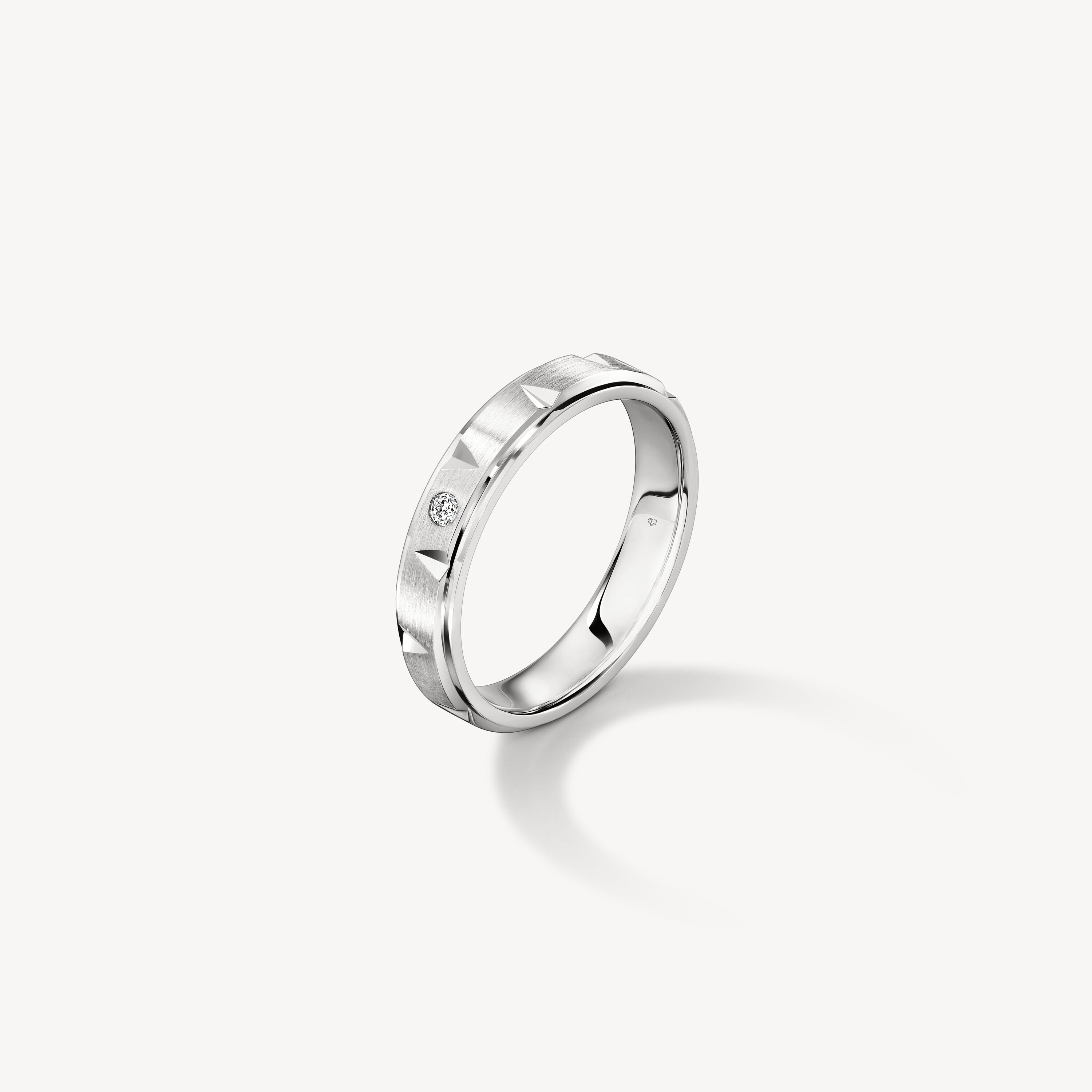 LOVE Chevron Wedding Band, Platinum, large