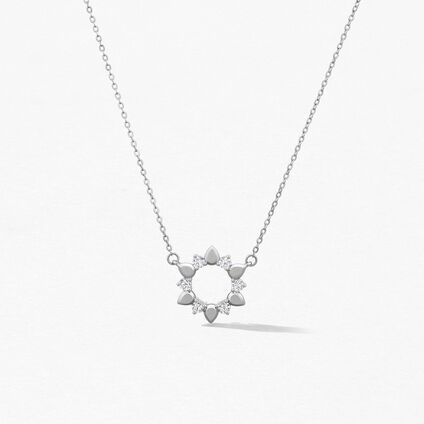 Aerial Eclipse Mini Pendant, 18K White Gold, large