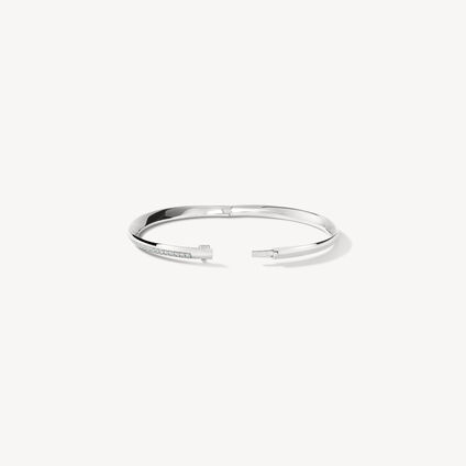 BARRE Pav&eacute; Bangle, 18K White Gold, large