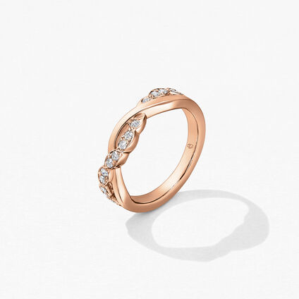 Lorelei Double Twisted Ring, 18K Rose Gold, large