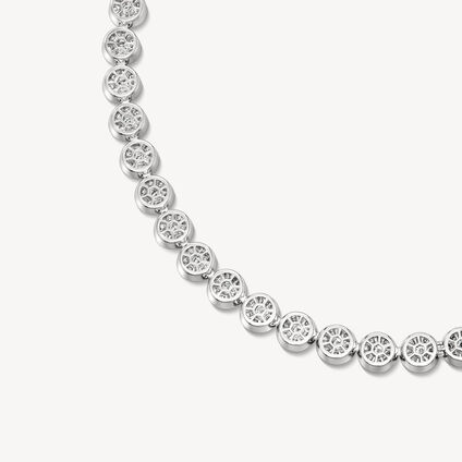 TESSA LINE NECKLACE, 18K White Gold, large